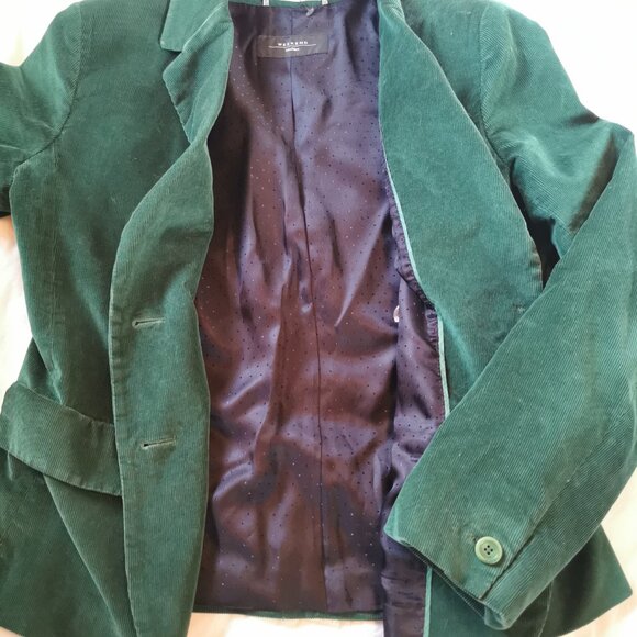 Weekend Max Mara Hunter Green Corduroy Blazer - Picture 2 of 11